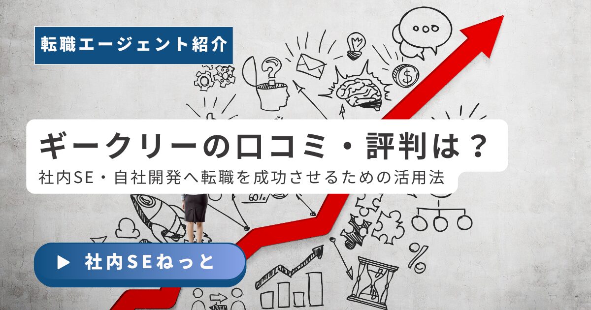 ギークリー（Geekly）の口コミ・評判と、社内SE・自社開発への転職を成功させるための活用法を解説するアイキャッチ画像