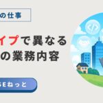 都市と郊外を背景に、スーツ姿の男性エンジニアが業務分野を示すアイコンに囲まれているカバー画像