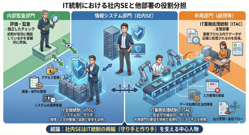 IT統制における社内SEと他部署の役割分担